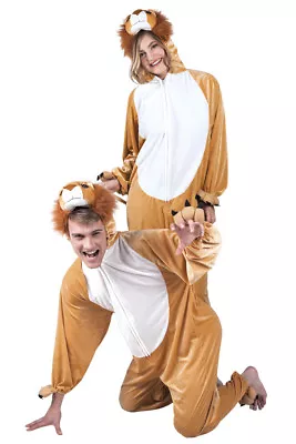 Lion Costume Adult Fancy Dress Animal Mens Ladies Funny Outfit Plush L XL NEW • £29.99