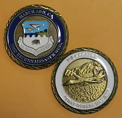 163rd Reconnaissance Wing March AFB CA MQ-9 Reaper Air Force Challenge Coin • $14.95