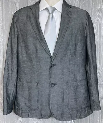 Banana Republic Sport Coat Blazer Suit Jacket Cotton Linen Gray 40S Slim (t9) • $49.99