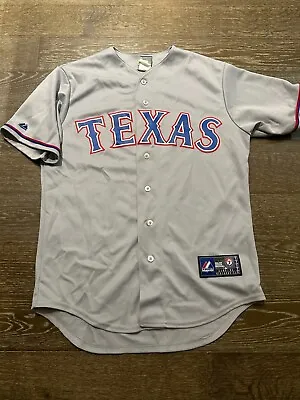 Texas Rangers MLB MAJESTIC AWAY  Blank Baseball Jersey Size Adult MED Vintage • $65