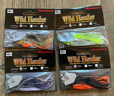 Megabass Wild Header - Lot Of 4 New In Package Chatterbait Style 1/4 Oz. • $40