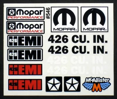 RC Car Decals 1/10th MOPAR Hemi Decals Late Models Street Stocks Oval 546 • $9.99