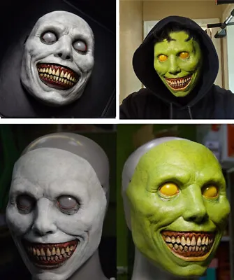 Horror Scary Exorcist Face Mask Demon Smile Halloween Cosplay Costume US 2023 • $8.99