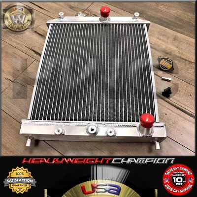 $69.99 • Buy 88-91 Civic / Crx Ef Si Dx Custom Half Size Aluminum Radiator 3 Row + Racing Cap