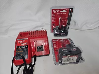 Milwauke Dual M12 & M18 Charger With X2 Red Lithium XC3.0 Batteries • $99.99