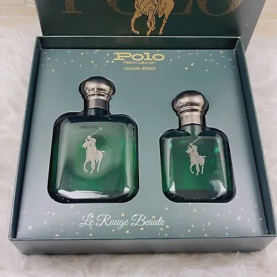 $99.95 • Buy Ralph Lauren Polo Green Intense Set 4oz + 2oz  Mens Eau De Parfum Gift