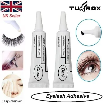 2 X Eyelash Glue Clear Waterproof Strong Adhesive Makeup False Eye Lash Glue UK • £2.65