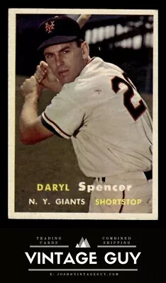 1957 Topps #49 Daryl Spencer Vintage New York Giants Baseball Card • $5