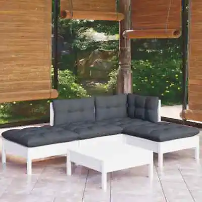 $644.99 • Buy 5 Piece Garden Lounge Set With Cushions White Pinewood VidaXL