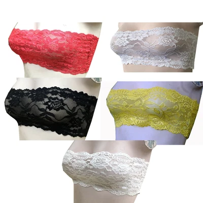 £4.49 • Buy Womens Girls Lace Unlined Boob Tube Bandeau Crop Top Bra Bralette Vest 6 To 18