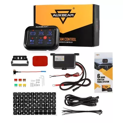 AUXBEAM 6 Gang Switch Panel 720W Circuit Control System For Offroad Light Bar • $159.99