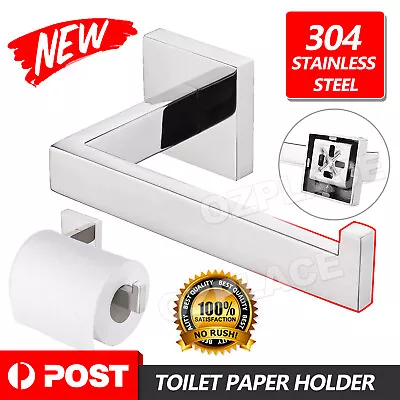 Chrome Stainless Steel Bathroom Toilet Paper Roll Holder Hook Bar Washroom Wall • $15.95