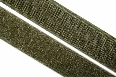 VELCRO® Sew On Tape Hook & Loop Olive Green Multi-Use Reusable Fabric Tape • £3.25