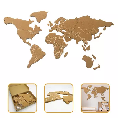 Pin Board Corkboard World Map Cork Pin Boards Vintage Decor The Office Decor • $16.97