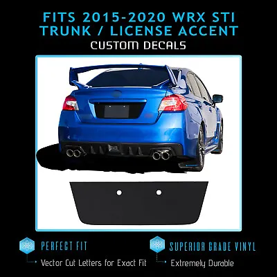 For 2015-2020 Subaru WRX STI Rear Trunk License Accent Insert Decal - Flat Matte • $18.20