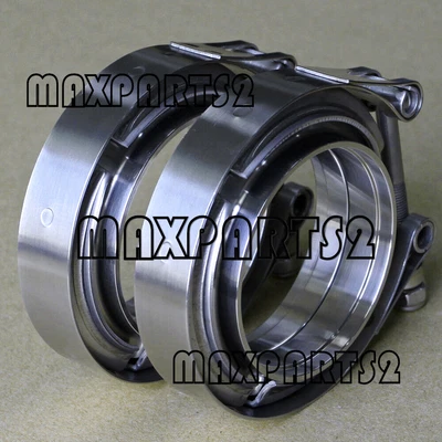 $31.80 • Buy 2X 2.25inch Stainless Steel V-Band Clamp SS304 Flange For 2 1/4 Exhaust Downpipe