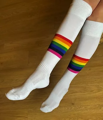 Rainbow Design Socks Long Football Style • £3.85