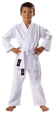 VADER Kids Karate Suit Suit Polycotton Medium Weight White Gi + Free White Belt • £17.99