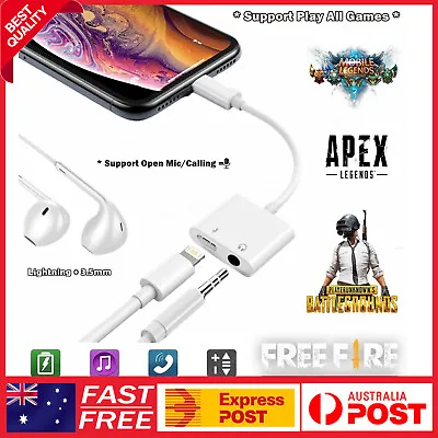 2in1 Adapter AUX Headphone Jack Charger To 3.5mm Splitter For IPhone7/8/ XS • $13.99