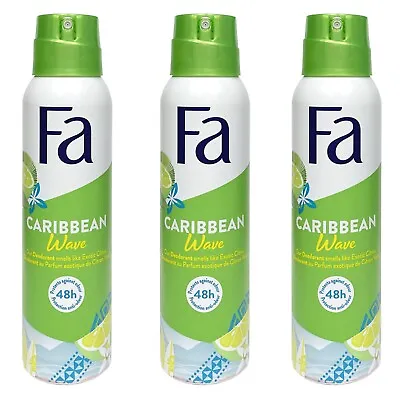 Fa Deodorant Spray Carribean Lemon 150ml Each 48H Pack Of 3 • $21.97