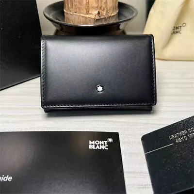 MONTBLANC Genuine130084 Meisterstuck Business Card Holder Wallet Mens Black Gift • $83.99