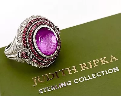 JUDITH RIPKA Sterling RASPBERRY MOTHER Of PEARL DIAMONIQUE Ring~Size 9~NEW! • $150