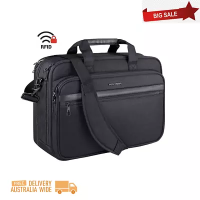 Premium Laptop Bag 17.3  Inch Expandable Briefcase Large Travel Water-Repellent • $63.99