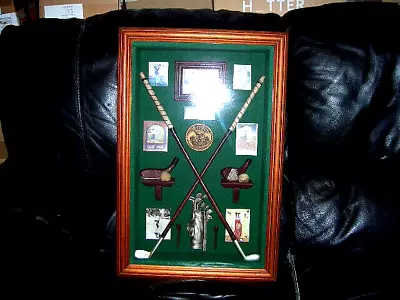 Vintage History Of Golf Lg Memorabilia Shadow Box Picture 3d Display Wall Case • $37.88