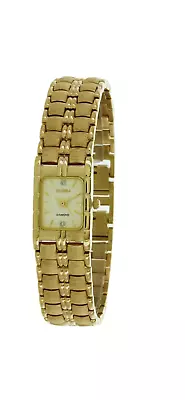 Elgin Diamond Ladies Watch Gold Tone Rectangle New IN BOX FM848B Tank Style • $52.79