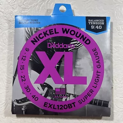 D'Addario EXL120BT Balanced Tension Super Light Electric Guitar Strings 9-40 • $7.49