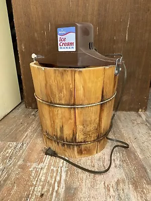 Vintage Rival Ice Cream Maker/Freezer  Wood Bucket 4 Qt. • $15