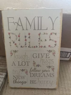 £2 • Buy Small Wooden Family House Rules Hanging Plaque Sign Shabby Chic Home Decor Gift