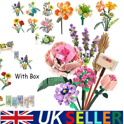 Potted Bouquet Garden Building Blocks Set Bouquet Flower Building Bricks Decor • £15.98