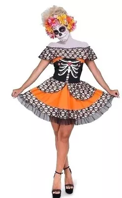 Day Of The Dead Skull Tutu Women's Costume Mexican Halloween Dress By Karnival • $44