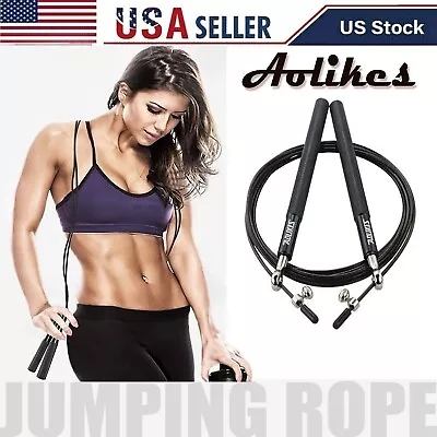 Jump Rope Gym Aerobic Exercise Boxing Skipping Adjustable Bearing Speed Fitness • $6.90