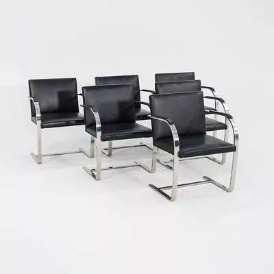 1960s Mies Van Der Rohe Knoll Flat Bar Brno Chair Stainless And Leather 6x Avail • $1600