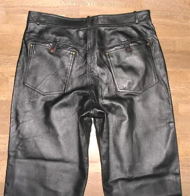   JCC   Men's Leather Jeans/Leather Pants IN Black Size 52 Approx. W36   / L31   • $53.48