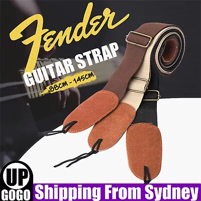 $5.59 • Buy Leather Cotton Guitar Acoustic Electric Basses Guitar Strap Adjustable 88-145cm