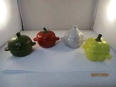 Martha Stewart Cocottes Baking Dishes Ceramic Vegetable Shaped - Set Of 4 • $19.99