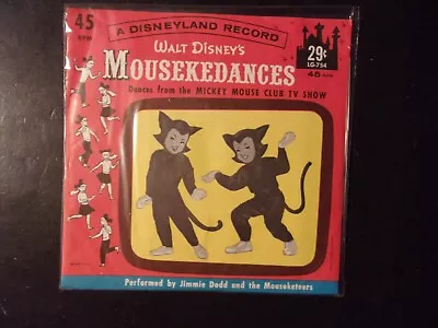 WALT DISNEY'S Mousekedances Mickey Mouse Club TV Disneyland 45 Rpm Record SEALED • $4.95