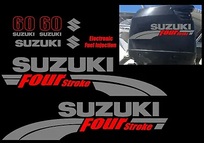 Suzuki 60hp FourStroke Outboard Decal Kit Replacement Decals REMIXB • $41.99