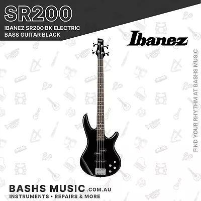 Ibanez SR200 BK Electric Bass Guitar Black • $479