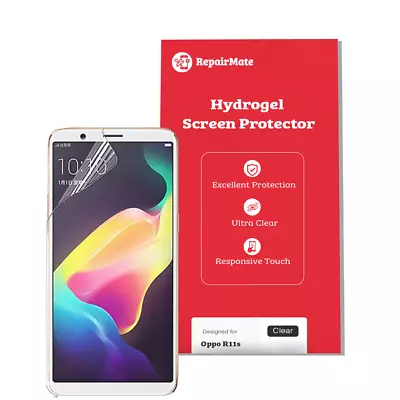 Oppo R11s Compatible Hydrogel Screen Protector Full Cover [2 Pack] • $39.88