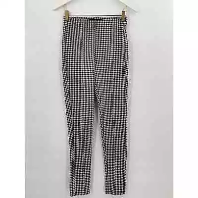 Tahari Ponte Pants XS Leggings Houndstooth Black White  Stretchy Comfy  • $13.12