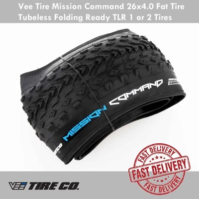$149 • Buy Vee Tire Mission Command 26x4.0 Fat Tire Tubeless Folding Ready TLR 1 Or 2 Tires