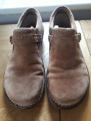 £37 • Buy Womens UGG Tan Suede Thick Sherpa Lined Clogs / Booties Size 38 Fit Uk 5 EUC