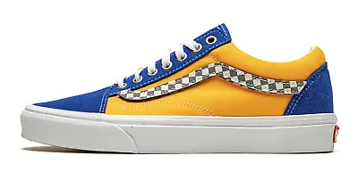 Vans Old Skool Gold Yellow Blue Checkerboard Men's 8-11 Golden State Warriors • $54.99