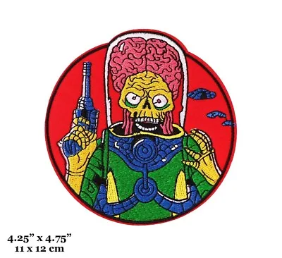 Mars Attacks Martian Alien Movie Round Logo Embroidered Iron On Patch • $4.99