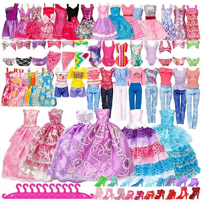 `50Pcs Barbie Doll Clothes Bundle Dresses Shoes Set Accessories Girl Toy Gift· • $20.80