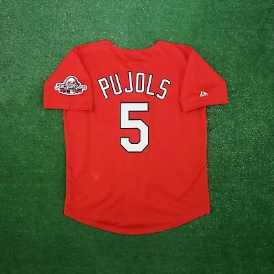 Albert Pujols 2009 St. Louis Cardinals Alt Red Men's Jersey W/ All Star Patch • $119.99